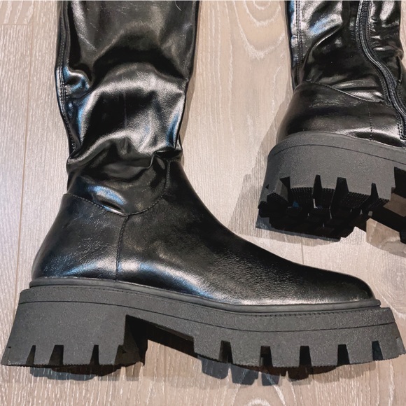 NWB Thigh high/over the knee platform boots US9M - Picture 3 of 7